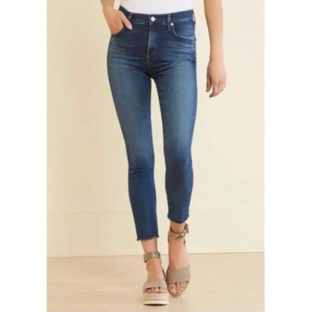 AGOLDE Sophie High Rise Raw Hem Crop Skinny‎ Denim Jean Size 26